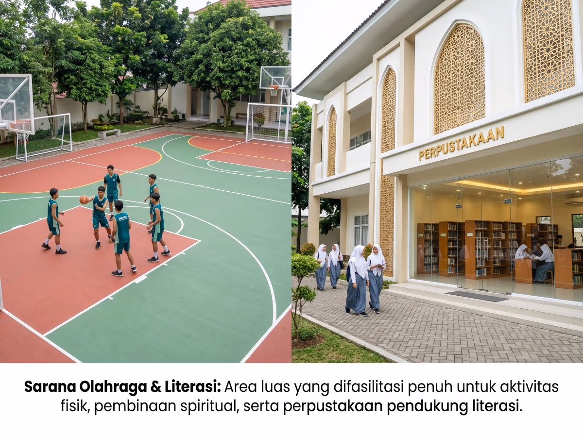 lap olahraga dan perpustakaan